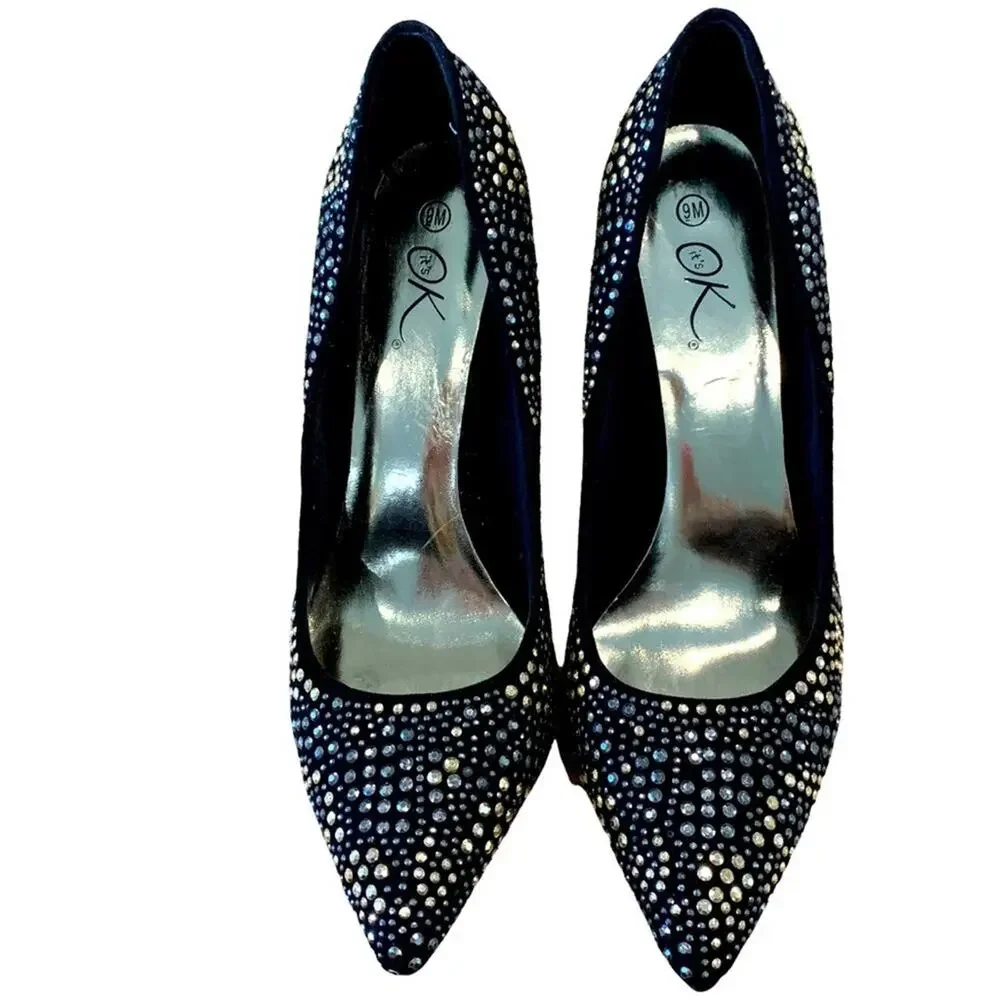 It’s OK shoes. High heels. Studded and faux suede uppers. 4” heels size 9 - Picture 4 of 13